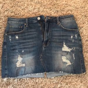 Brand new risen jean skirt